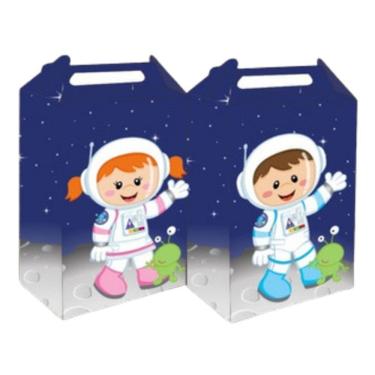 Imagem de Kit 10 Maletinhas Lembrancinha Astronauta Espaço Festa Aniversário