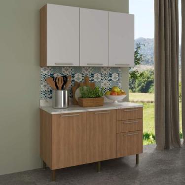 Imagem de Armário de Cozinha Modulada Completa 3 Peças Copacabana Móvel na Caixa