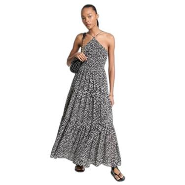 Imagem de Michael Kors Vestido longo feminino com gola única, Cinzento-acastan, GG