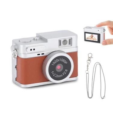 Imagem de VBESTLIFE Mini Câmera de Chaves, 1080p HD 2MP Retro Digital Câmera, Gravador de Vídeo Portátil de Câmera Pequena Com Tela Colorida de 0,96in, Cartão de Memória de 32 GB (Marrom)