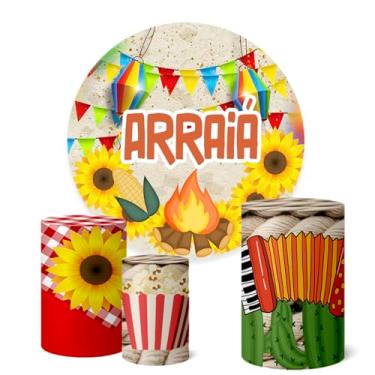 Imagem de Trio Capas Cilindro + Painel Redondo Festa Junina (K1FJN053)