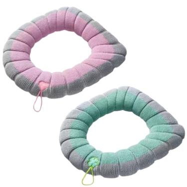 Imagem de Capa De Assento De Vaso Sanitário Almofada Sanitária Confortável Lavável Para Banheiro(1 Rosa + 1 Azul-turquesa)