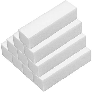 Imagem de Kit com 10 Lixas de Unha Bloco Polidora Profissional – Esponja para Manicure e Pedicure, Unhas Naturais e Postiças (10 peças)