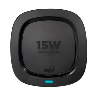 Imagem de ELG, WQ15BK, Carregador de Mesa Wireless, Compatível com Todos os Dispositivos Qi, Carregamento Sem Fio Rápido e Seguro, Preto
