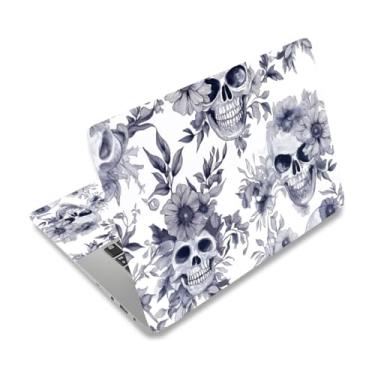 Imagem de PLIGREAT Adesivo decalque para laptop, caveiras flores adesivos para laptop Skins decalques para laptops 30.5 cm 33.0 cm 33.8 cm 35.6 cm 38.1 cm 38.1 cm Laptops Universal Removível Vinil Notebook Art