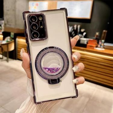 Imagem de MVVKKY para Samsung S24 Plus Quicksand Bracket Case Airbag Plating Cover (para Samsung S24 Plus/Roxo)