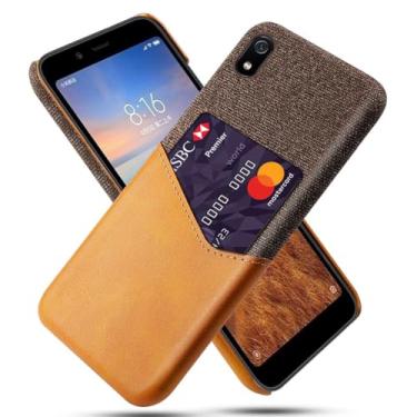 Imagem de Capa para Xiaomi Redmi 7A,Tela e tampa de couro PU,Antideslizante,360°cobertura completa à prova de choque com 1 slot de cartão atrás,Prevenção de queda-Brown