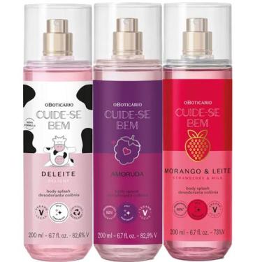 Imagem de Kit Body Splash Colônia Cuide-se Bem Amoruda Deleite Morango & Leite -