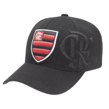 Imagem de Boné Flamengo Zico Aba Curva Brasão Crf - Preto Oficial - Supercap