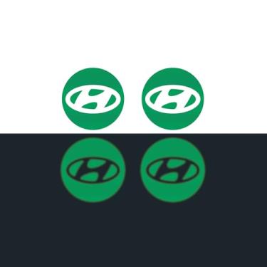 Imagem de IPG Decalque feito para Hyundai 2011-23 Sonata/Azera/Santa Fe (decalque de 5,5 cm - tampa central de 5,9 cm) fora do logotipo adesivos externos (4 unidades) (Série reflexiva - verde)