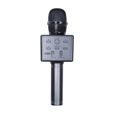 Imagem de OEX Microfone Bluetooth 5.0 com tecnologia TWS - Microfone com Speaker - Cinza,48.7917