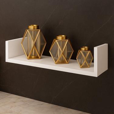 Imagem de Prateleira Decorativa Multiuso Dórémi 60x9cm Flutuante em MDP Branco - Desk Design