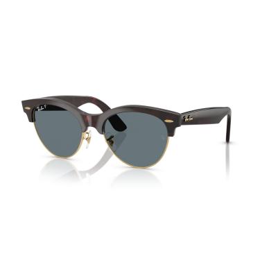 Imagem de Óculos de Sol Ray-Ban Polarizado Clubmaster Way 0RB2341 990/3R Tam 54 / Vermelho Havana - Lentes Azul