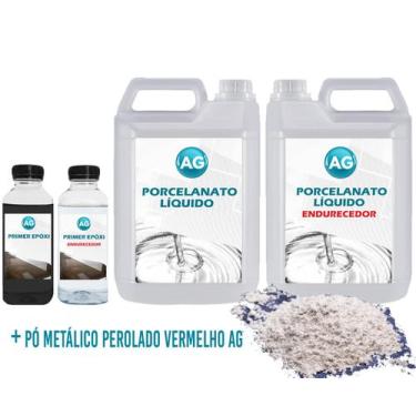 Imagem de Kit Porcelanato Líquido Metálico Perolado ul Ag Por M - Resinas Ag