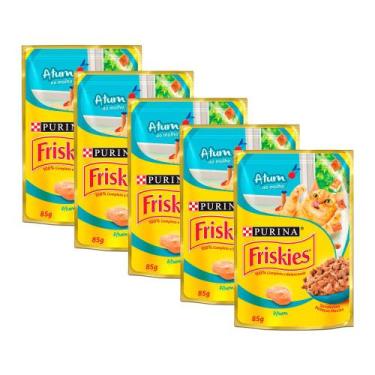 Imagem de Kit 5 Ração Úmida para Gatos Friskies Adultos Sabor Atum ao Molho em S