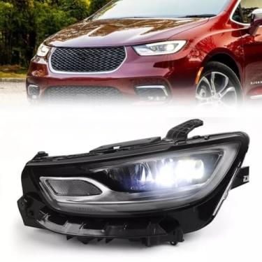 Imagem de Lâmpada esquerda direita LED luz diurna frontal LED conjunto de farol lâmpada de canto ampla compatível com Pacifica 2021-2023 68428559AC (esquerda)