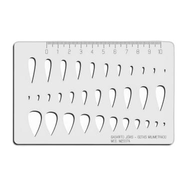 Imagem de Gabarito Régua Jóias Gotas Milimetrado M2007A Acrilico Fenix