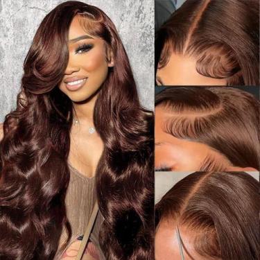 Imagem de Peruca Tiwugi Chocolate Brown Body Wave 66 cm de cabelo humano