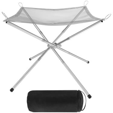 Imagem de Lareira portátil para uso ao ar livre, 42 cm, churrasqueira dobrável de aço inoxidável 304, malha de acampamento, lareira para acampamento, quintal e jardim, bolsa de transporte incluída (42)