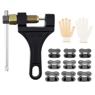Imagem de Windance Disjuntor de corrente de motocicleta, ferramenta de remoção de pino de corrente com 10 elos principais de conexão para bicicleta Dirt Pit de 50cc 125cc ATV Quad Go Kart Scooter Mini Bike (420