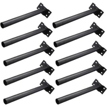 Imagem de Suporte Luminaria Solar Kit 10 Uni Poste Parede Aço Pintura Eletrostatica Quintal Rua Casa Iluminaçao Segurança Publica