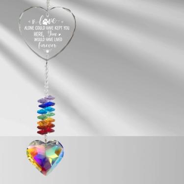 Imagem de Presentes de memorial para cães, presente de simpatia por perda de cachorro com gravação personalizada, lembrança de apanhador de sol de cristal, enfeite de janela de arco-íris para lembrança de
