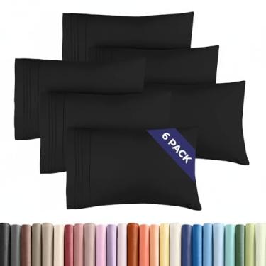 Imagem de Conjunto de 6 fronhas Queen – Capas de almofada ultra macias de qualidade hoteleira – Confortável e não amassa – Resistente a encolhimento, manchas e desbotamento – Fácil de cuidar, laváveis na
