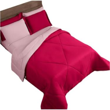 Imagem de Kit Edredom PeçAs Dupla Face - Conjunto Para Cama Com Fronhas - Decor Para Quarto(Rosa/Pink,Edredom 01 Peça)