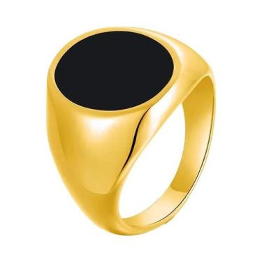 Imagem de Anel de Sinete Masculino Quadrado Preto 12,5mm - Aço Inoxidável Gótico