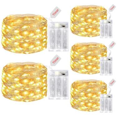 Imagem de Fairy Lights kolpop 50 LED operado por bateria, branco quente x5