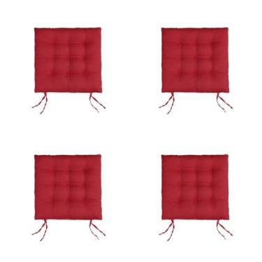 Imagem de 4 Almofadas Futons - Assento de cadeira 40x40(Vinho)