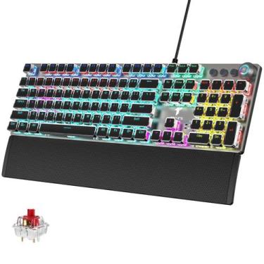 Imagem de Teclado para jogos TECURS Mechanical com apoio de pulso 104 teclas ver