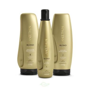 Imagem de Kit Aneethun Blond System Shampoo, Máscara E Finalizador