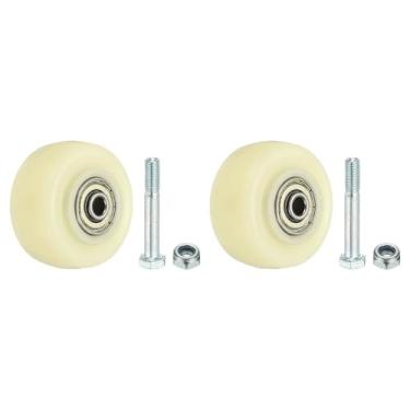 Imagem de PATIKIL Rodas de cadeira de escritório 1,97 x 0,9, pacote com 2 rodas giratórias de substituição para cadeira de escritório, rolamento suave e silencioso com rolamento para tapete de madeira, carrinho