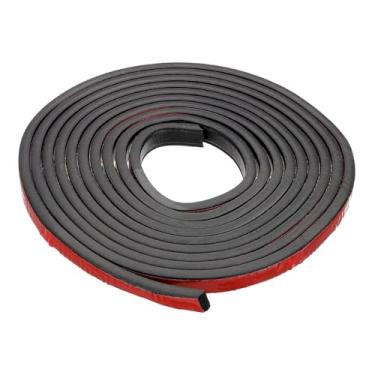 Imagem de YOKIVE Tira de vedação de borracha de espuma de 1/2 polegada, remoção de borracha EPDM | Tira de vedação de porta retangular autoadesiva ótima para janelas de portas de carros (preta, 3 metros)