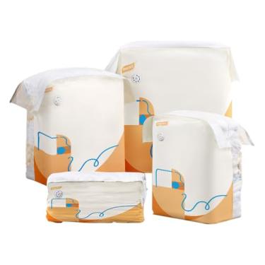 Imagem de Sacos amarelos de armazenamento a vácuo para roupa de cama, sacos de vedação de 80 x 101 x 38 cm para edredons, cobertores, roupas e travesseiros - Solução para economia de espaço, 2GG, 1 pacote