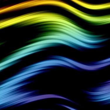 Imagem de Quadro Decorativo com Estampa Wallpapers em Tons de Verde Amarelo Azul Moderno 30x30cm