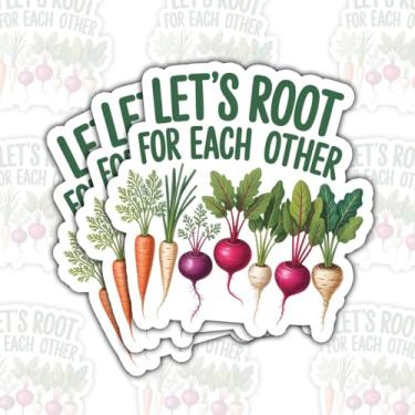 Imagem de Adesivo Let's Root for Each Other (3 peças) - Decalque de vinil com citação motivacional à prova d'água para laptop, garrafa de água, copo, carro - presente para torcedores, fãs de trabalho em equipe