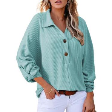 Imagem de Blusa túnica Astylish, moderna, de malha de manga comprida para mulher