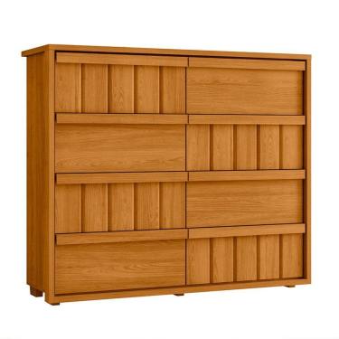 Imagem de Cômoda Tarsila 100% Mdf Ripado 8 Gavetas - 7 Decor Cinamomo