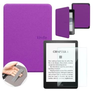 Imagem de Capa couro c/ alça +película vidro para Kindle 12 Gen RS23CV - Genéric