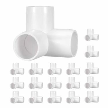 Imagem de Kozelo Pacote com 18 encaixes de tubulação de cotovelo de PVC SCH40 de 3/10.2 cm, encaixe em T de saída lateral de canto de cotovelo de PVC de 3 vias, conectores de tubo de grau de móveis para projeto