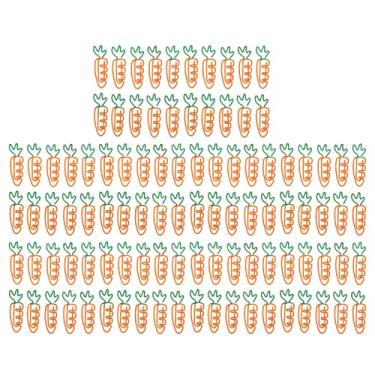 Imagem de 100 peças clipes de papel de cenoura fofos de metal galvanizado à prova de ferrugem e antiderrapantes clipes de escritório para arquivos de documentos, letras, fotos, marcadores,