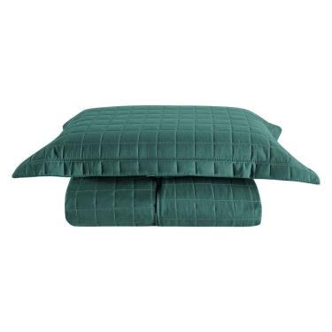 Imagem de Cobre Leito Matelassê Percal 300 Fios Basic Solteiro 02 Peças 100% Poliéster - Verde