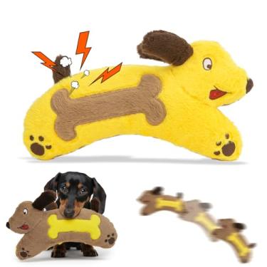 Imagem de HGB Brinquedo de pelúcia para cães que rangem - Dachshund enrugado para raças pequenas, médias grandes, brinquedo interativo para animais de estimação de pelúcia para dentição, mastigação e busca para