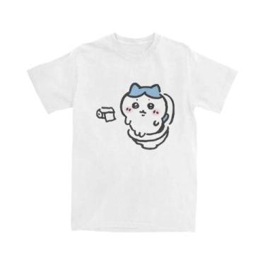Imagem de Camiseta Unissex De Verão Com Manga Curta Chiikawa Toilet Time Camiset