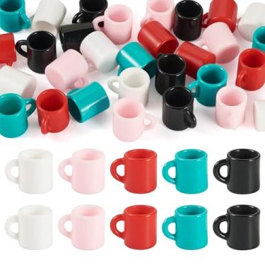 Imagem de Spritewelry Berloques de café de resina 3D fofo imitação de bebida, mini minúsculos pingentes de cappuccino de café para fazer joias, colar faça você mesmo, brinco, pulseira, chaveiro, artesanato