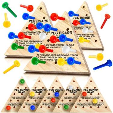 Imagem de Pacotes de 12 jogos de tabuleiro de madeira Triangle Peg Games Skylety