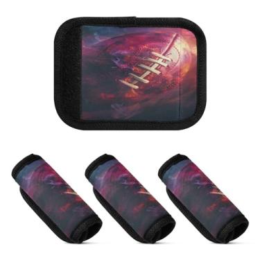 Imagem de Qilmy Blaze Rugby Bagagem Alça Embrulhar Pacote 2 Identificadores de Bagagem Identificadores de Bagagem Conforto Pegas Capa para Carrinho de Viagem Bolsa Mala Avião Acessórios de Viagem 2024