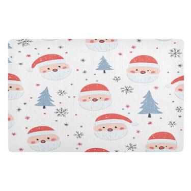 Imagem de STAYTOP Lindo tapete de porta de Papai Noel, entrada externa, 81 x 50 cm, tapete de boas-vindas ao ar livre/interno, tapetes de banho fofos, capacho frontal antiderrapante para entrada, pátio, áreas